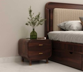 Buy Lotus Premium Sheesham Wood Bedside Table, Jaipur, Rajasthan