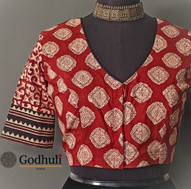 Ajrakh Dabu Gamathi Blouse Designs From Godhuli On, Ahmedabad, Gujarat