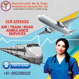 Book Panchmukhi Train Ambulance Services in Delhi, Patna, India