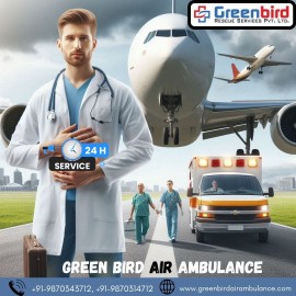 Take Greenbird Air and Train Ambulance from Delhi , New Delhi, India