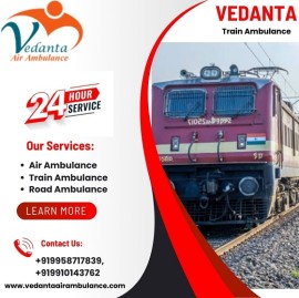 Hire Superb Vedanta Train Ambulance in Delhi, Patna, India