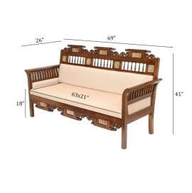 Shop Premium Teak Wood 3 Seater Sofas - Built to L, Chennai, Tamil Nadu