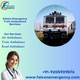  Falcon Train Ambulance Service in Bagdogra, Kolkata, India